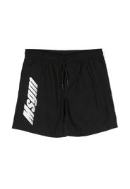 MSGM Kids logo-print swim shorts - Nero