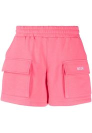 MSGM logo-embroidered track shorts - Rosa