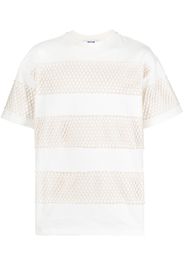 MSGM mesh-panel short-sleeved T-shirt - Bianco