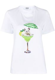 MSGM graphic-print crew-neck T-shirt - Bianco