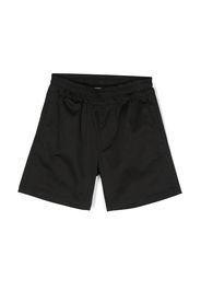 MSGM Kids logo-patch elasticated shorts - Nero
