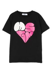 MSGM Kids embroidered-logo cotton T-shirt - Nero