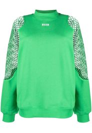MSGM mesh-detail crew neck sweatshirt - Verde