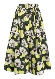 MSGM Hibiscus Camouflage-print skirt - Verde