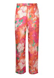 MSGM floral-print wide leg trousers - Rosa