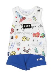 MSGM Kids vest and shorts set - Blu