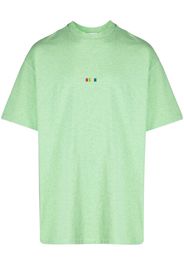 MSGM embroidered-logo cotton T-shirt - Verde
