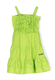 MSGM Kids ruffled-detail cotton dress - Verde