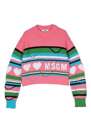 MSGM Kids colour-block cotton sweater - Rosa