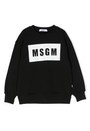 MSGM Kids logo-print cotton sweatshirt - Nero