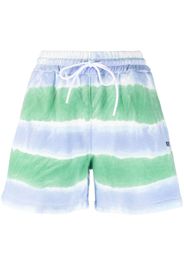 MSGM stripe-pattern drawstring shorts - Blu
