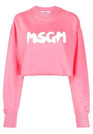 MSGM logo-print cropped sweatshirt - Rosa