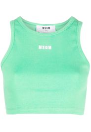 MSGM logo-print sleeveless top - Verde
