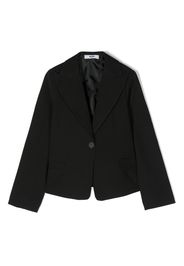 MSGM Kids logo-patch blazer - Nero