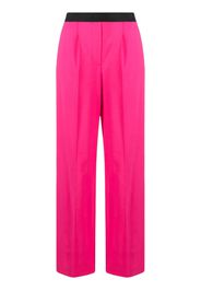 MSGM logo-waistband wide-leg trousers - Rosa
