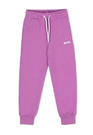 MSGM Kids Pantaloni sportivi con stampa - Viola