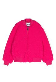 MSGM Kids faux-fur long-sleeve bomber jacket - Rosa