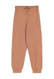 MSGM Kids logo-patch cotton track pants - Marrone