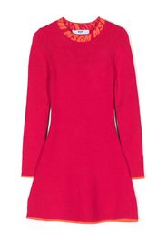 MSGM Kids Abito svasato a coste - Rosa