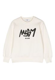 MSGM Kids logo-print crew-neck sweatshirt - Bianco