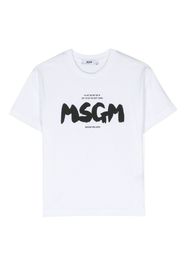 MSGM Kids logo-print cotton T-shirt - Bianco