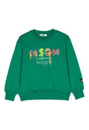 MSGM Kids Felpa con stampa - Verde