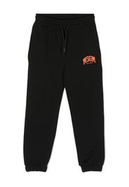 MSGM Kids logo-print cotton track pants - Nero