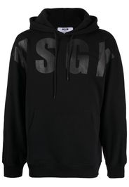 MSGM logo-print cotton hoodie - Nero