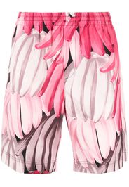 MSGM banana-print track shorts - Rosa