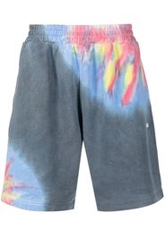MSGM tie-dye print cotton shorts - Blu