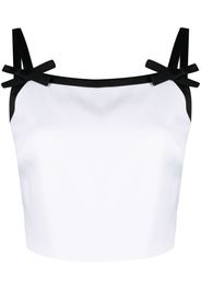 MSGM bow-detail crop top - Bianco