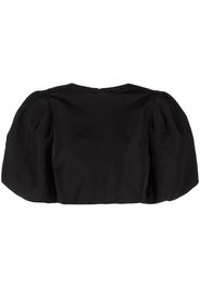 MSGM puff-sleeve cropped blouse - Nero
