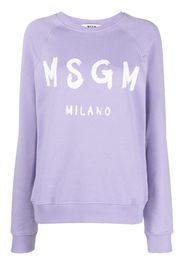 MSGM logo-print cotton sweatshirt - Viola