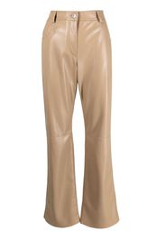 MSGM faux-leather straight-leg trousers - Toni neutri