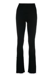 MSGM intarsia-knit logo high-waisted trousers - Nero
