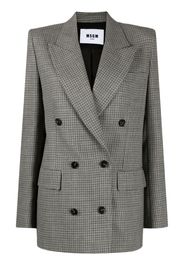 MSGM checkered double-breasted wool blazer - Grigio