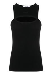 MSGM cut-out fine-ribbed tank top - Nero