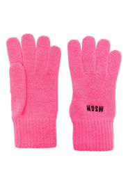 MSGM logo-embroidered knitted gloves - Rosa