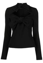 MSGM bow-detail long-sleeve top - Nero