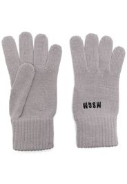 MSGM logo-embroidered knitted gloves - Grigio