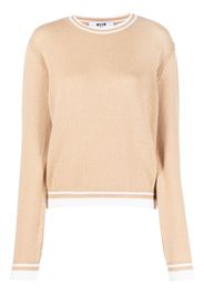 MSGM emrboidered-logo wool-cashmere blend jumper - Marrone