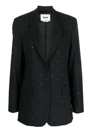 MSGM Blazer monopetto con decorazione di cristalli - Nero