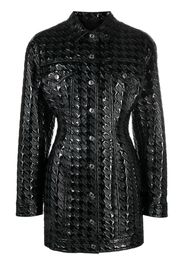 MSGM embossed-pattern faux-leather shirt jacket - Nero