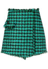 MSGM tweed houndstooth-pattern shorts - Verde