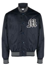 MSGM logo-patch bomber jacket - Blu