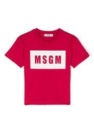 MSGM Kids logo-print cotton T-shirt - Rosa