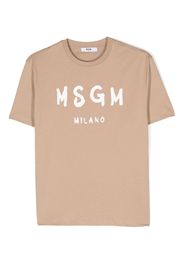 MSGM Kids logo-print cotton T-shirt - Toni neutri