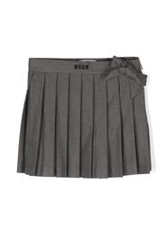 MSGM Kids bow-detail pleated mini skirt - Grigio