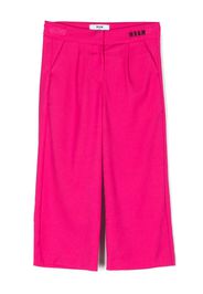 MSGM Kids logo-embroidered pleated trousers - Rosa