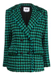 MSGM tweed houndstooth double-breasted jacket - Verde